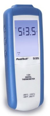 PeakTech® 5135  Digital-Thermometer 1 CH, 3 1/2-stellig, -200...